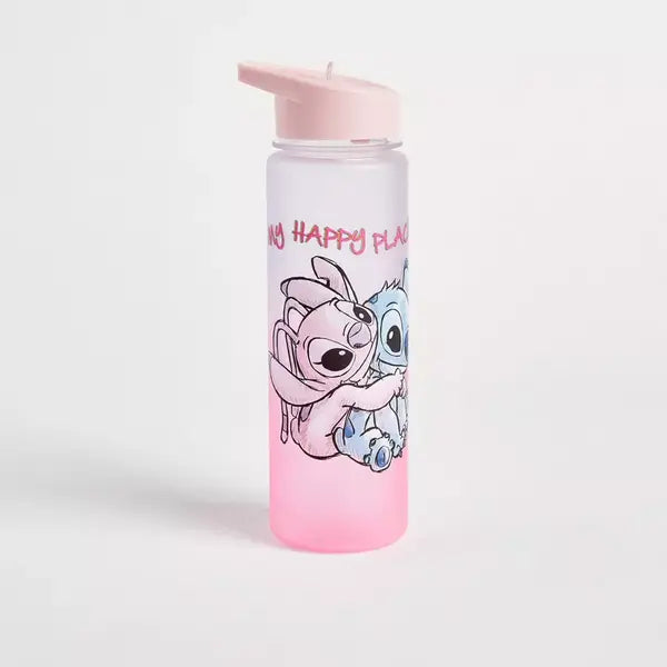 Stitch Print Sipper Water Bottle pink