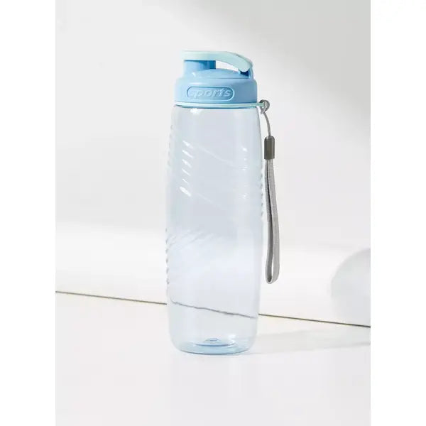 Textured Water Bottle with Spout Lid and Wristlet Strap - 700 ml blue