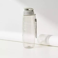 Textured Water Bottle with Spout Lid and Wristlet Strap - 700 ml gray