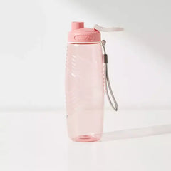 Textured Sipper Water Bottle with Screw Lid and Wristlet Strap - 700 ml pink