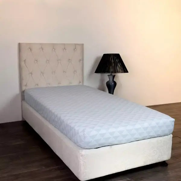 Max fashion Malta Pixel Printed Cotton Single Fitted Sheet - 90x200+33 cm blue
