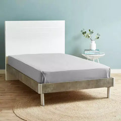 Max fashion Ballina Solid Cotton Twin Flat Sheet - 170x260 cm gray