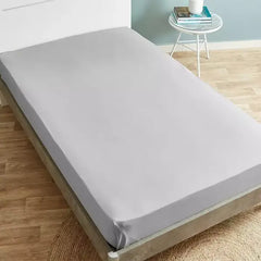Max fashion Ballina Solid Cotton Twin Flat Sheet - 170x260 cm gray