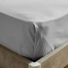 Max fashion Ballina Solid Cotton Twin Flat Sheet - 170x260 cm gray