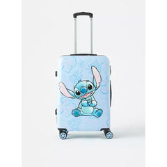Max fashion Stitch Print Hardcase Trolley Bag with Retractable Handle blue
