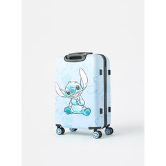 Max fashion Stitch Print Hardcase Trolley Bag with Retractable Handle blue