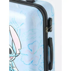 Max fashion Stitch Print Hardcase Trolley Bag with Retractable Handle blue