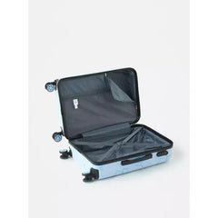 Max fashion Stitch Print Hardcase Trolley Bag with Retractable Handle blue