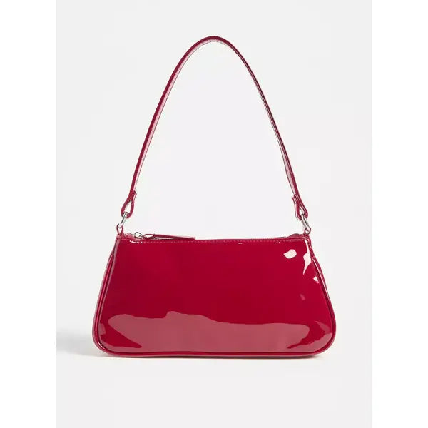 MAX FASHION Solid Shoulder Bag with Zip Closure -Red