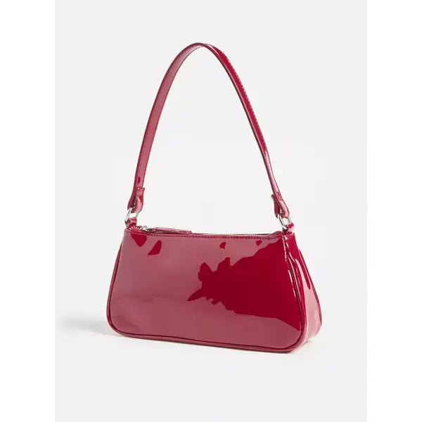 MAX FASHION Solid Shoulder Bag with Zip Closure -Red