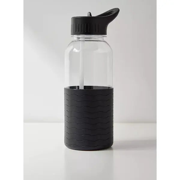 Textured Sipper Water Bottle - 1 L black
