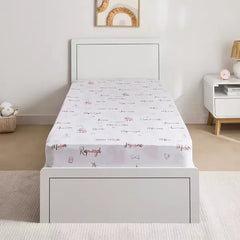 Max fashion Princess Names Single Fitted Sheet - 90x200+25 cm pink