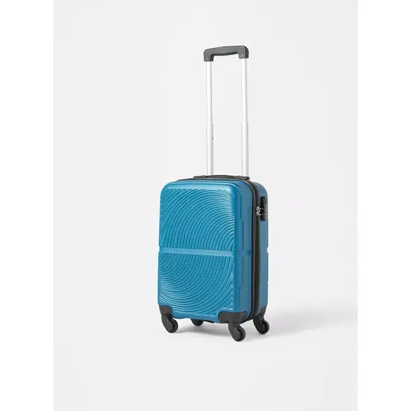 Max fashion Textured Hardcase Trolley Bag with Retractable Handle blue