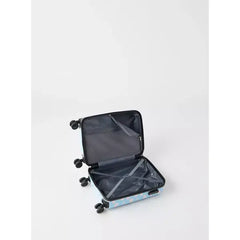 Max fashion Stitch and Angel Print Hardcase Trolley Bag with Retractable Handle blue