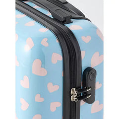 Max fashion Stitch and Angel Print Hardcase Trolley Bag with Retractable Handle blue