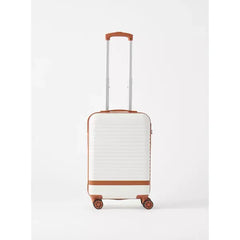 Max fashion Textured Hardcase Trolley Bag with Retractable Handle cream