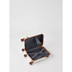 Max fashion Textured Hardcase Trolley Bag with Retractable Handle cream