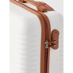 Max fashion Textured Hardcase Trolley Bag with Retractable Handle cream