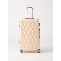 Max fashion Textured 4-Wheel Hardcase Trolley Bag with Retractable Handle cream