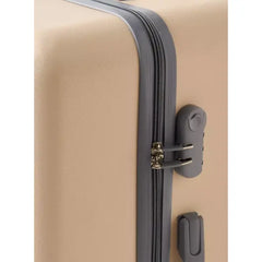 Max fashion Textured 4-Wheel Hardcase Trolley Bag with Retractable Handle cream