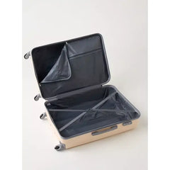 Max fashion Textured 4-Wheel Hardcase Trolley Bag with Retractable Handle cream
