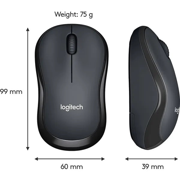 Logitech M220 Silent Wireless Mouse (910-004878) - Black