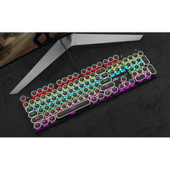 MageGee Mechanical Gaming Keyboard, Retro Black Wrist Pad with RGB Backlit with Blue Switch - Black