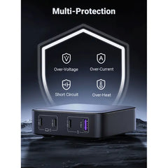 UGREEN Nexode 100W GaN 4-Port USB Desktop Charging Station – 3 USB-C + 1 USB-A Ports, Up to 100W PD Fast Charging, Compact GaN Power Hub for MacBook, iPhone, iPad, Galaxy, Pixel & More