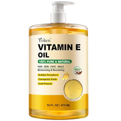 Yoken Vitamin E Oil for Skin, Vitamine oils for Face Perfect Bath and Body Oil Cold Pressed Hexane Free Non-GMO Gluten Free Formula