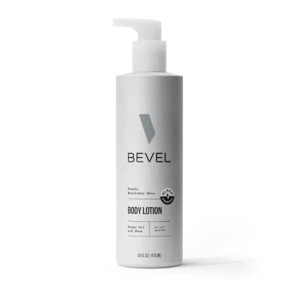 Bevel All Day Body Lotion for Men with Shea Butter and Argan Oil, Lightweight Formula Softens and Smoothes Skin, 16 Oz