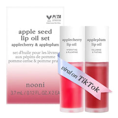 NOONI Korean & Vegan Appleseed Lip Oil Collection – Long-Lasting Hydrating, Plumping, Waterproof Lip Stains