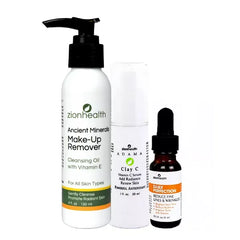 Zion Health Day For Myself Kit Cleansing Oil Make Up Remover 4 oz + Daily Perfection Serum 0.5 oz + Vitamin C Serum 1 oz