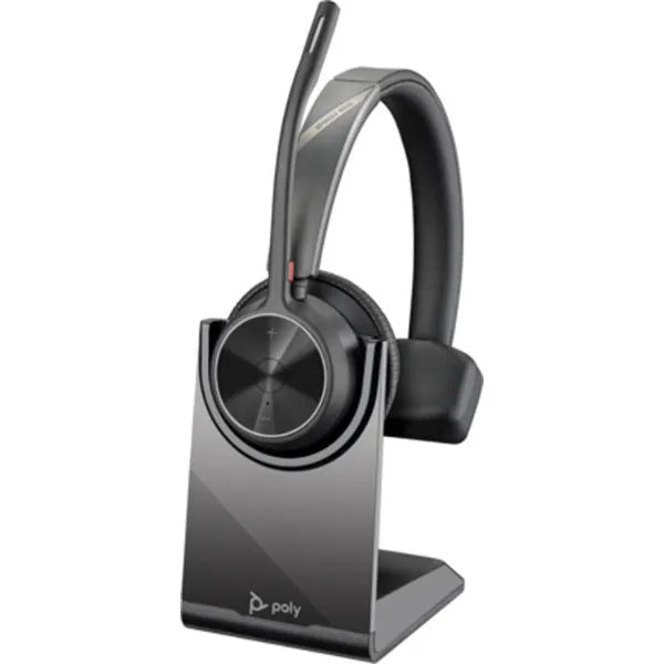 HP Poly Voyager 4310 UC Monaural Headset + BT700 USB-A Bluetooth Adapter & Charging Stand (77Y92AA) - Black