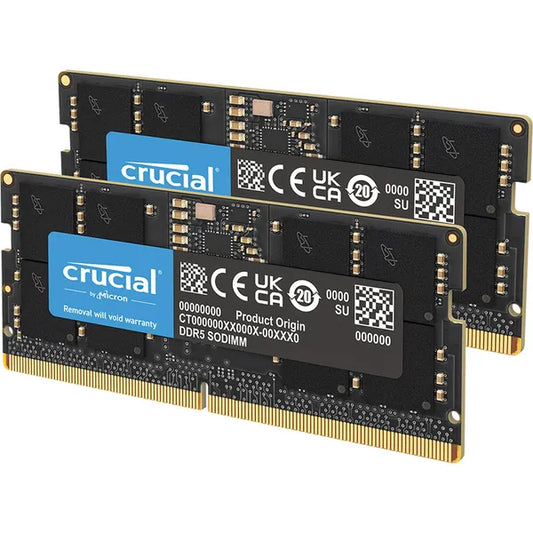 Crucial 64GB (2x32GB) DDR5 4800MHz SODIMM Laptop RAM (CT2K32G48C40S5)