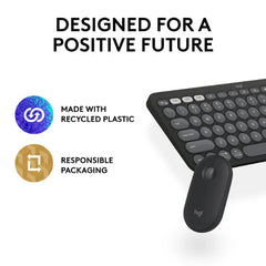 Logitech Pebble 2 Wireless Keyboard & Mouse Combo (920-01206) - Tonal Graphite