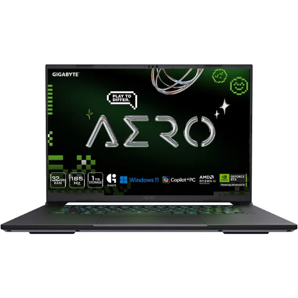Gigabyte AERO X16 Copilot+ PC, 16" Laptop AMD Ryzen AI 7 350, 32GB RAM 1TB SSD (1WH93-USC64DH) - Lunar White