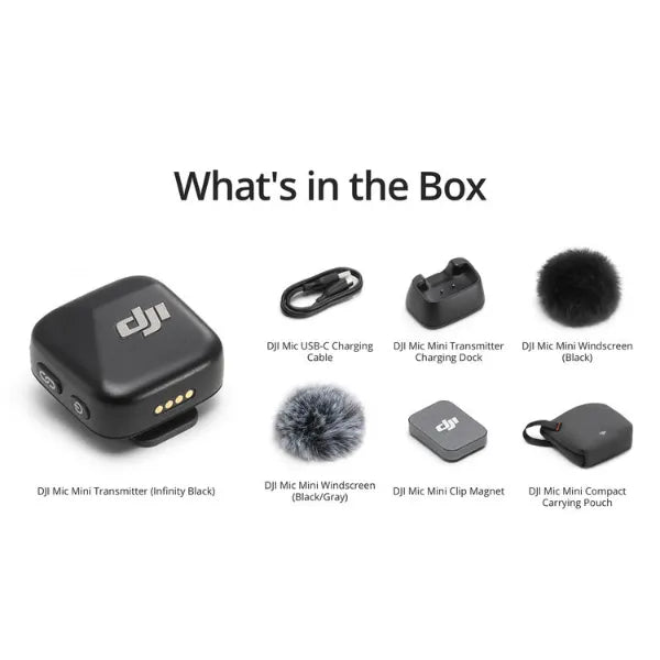 DJI Mic Mini Clip-On Transmitter with Built-In Microphone - Black
