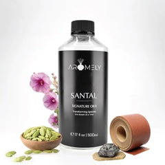 AROMELY Santal Essential Diffuser Oil Blend - Signature Diffuser Aroma Scent - Fragrance with Notes of Ambrox, Iris, Cardamom, Sandalwood, Leather and Musk