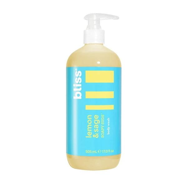 Bliss Soapy Suds Body Wash - Lemon and Sage Gentle and Hydrating for Supremely Soft Skin - Paraben Free - Vegan & Cruelty Free