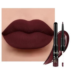 Kaely 2-in-1 Matte Lipstick and Lip Liner, Liquid Lip Stain Makeup for women Long Lasting Waterproof Smudge Proof