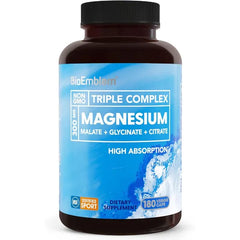 BioEmblem Magnesium Complex Healthy Sleep Support, Magnesium Glycinate, Malate & Citrate, NSF & Labdoor Certified, High Absorption, Vegan, Non GMO