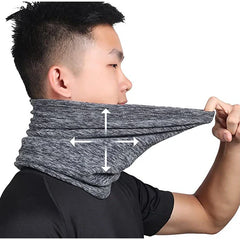 2CFun Fleece Neck Warmer & Face Mask – Windproof for Winter Sports – Grey & Royal Blue