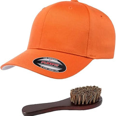 Flexfit Wooly Combed Men's Athletic Stretch Fitted Baseball Cap Bundle with THP Hat & Clothing Brush