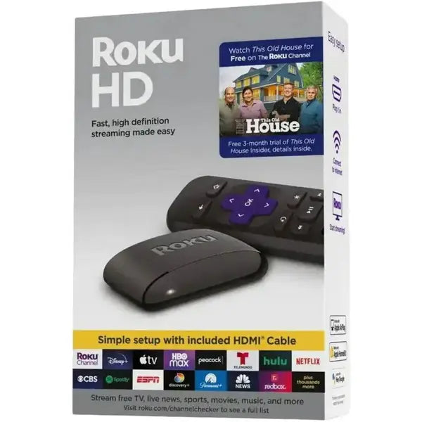 Roku Streaming Media Player HD (3932RD) Black