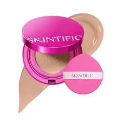 SKINTIFIC Cover Glow & Pink Glow Cushion Foundation Collection – Natural Radiant & Glow Finish, Medium-to-High Buildable Coverage, Multiple Shades Range