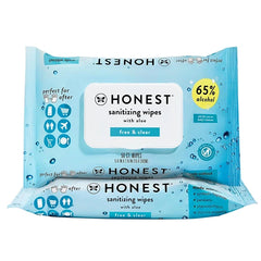The Honest Company Fragrance-Free Sanitizing Alcohol Wipes, Antibacterial, Safe for Hands Kills 99% of Germs, Made With Aloe