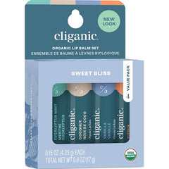 Cliganic Organic Lip Balm Set – 100% Natural Hydrating Lip Moisturizer for Cracked & Dry Lips – 4 Flavors or Fresh Picked 8-Flavor Variety Pack