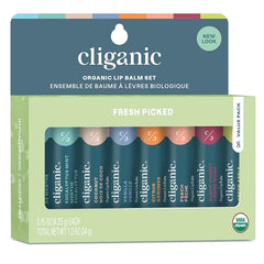 Cliganic Organic Lip Balm Set – 100% Natural Hydrating Lip Moisturizer for Cracked & Dry Lips – 4 Flavors or Fresh Picked 8-Flavor Variety Pack
