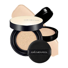 JUNG SAEM MOOL Essential Skin Nuder Longwear Cushion 0.98 Fl Oz, Refill Included, 24H Lasting Cushion Foundation with High Coverage, Semi-Matte Natural Finish, Korean Foundation Makeup