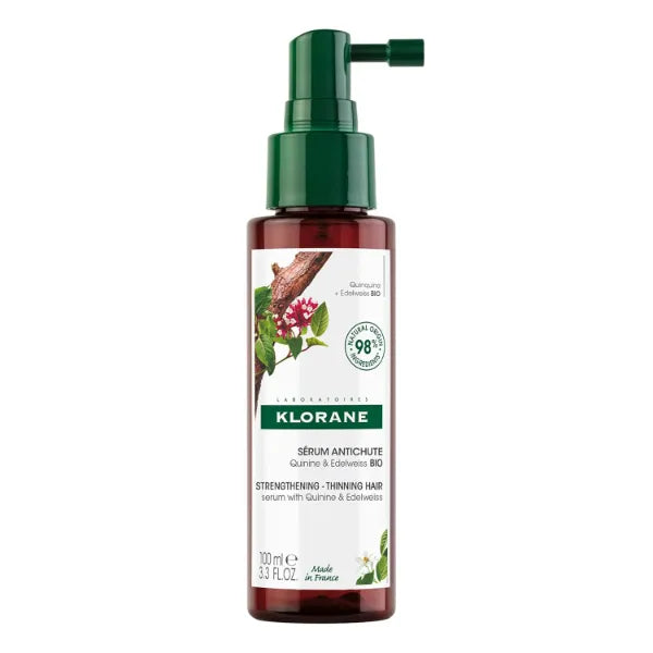 Klorane Intense Strengthening Serum with Quinine, Natural Alternative for Hair Thinning - Support Thicker, Stronger, Healthier Hair, Men & Women - Non-Greasy, Leave-in Formula - 3.3 fl. oz